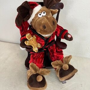 Dan Dee Rocking Chair Singing Moose Grandma Got Run Over by a Reindeer Plush